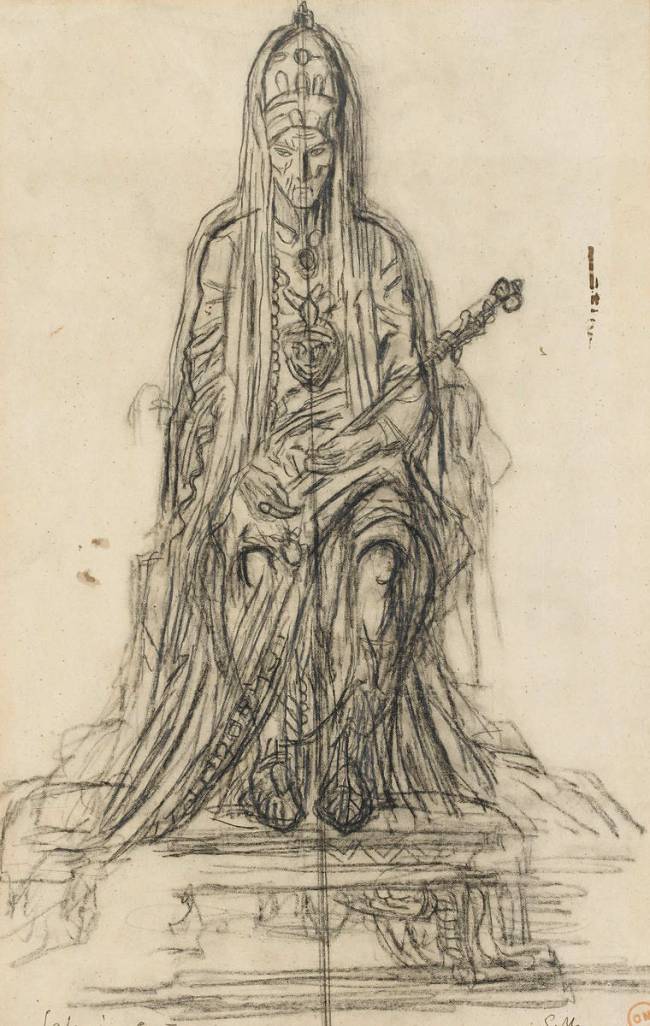 Etude pour Salomé dansant devant Hérode de Gustave Moreau - Reproduction  dessin crayon