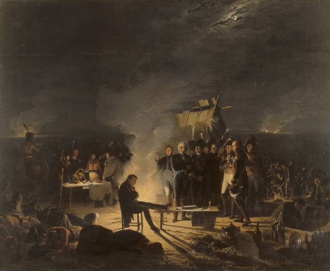 Bivouac de Napoléon Ier sur le champ de bataille de Wagram pendant la nuit du 5 au 6 juillet 1809 Adolphe Roehn