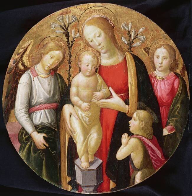 La Vierge et l'Enfant, avec deux anges et le petit saint Jean Maître de Marradi
