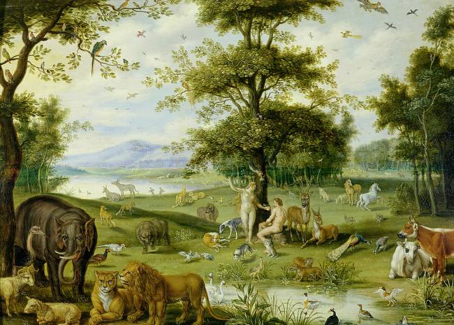 Adam et Eve dans le jardin d'Eden de Jan Brueghel l'Ancien