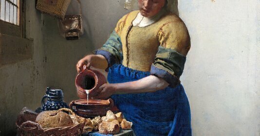 Affiche Avec Cadre La Laitière - Johannes Vermeer - Maîtres