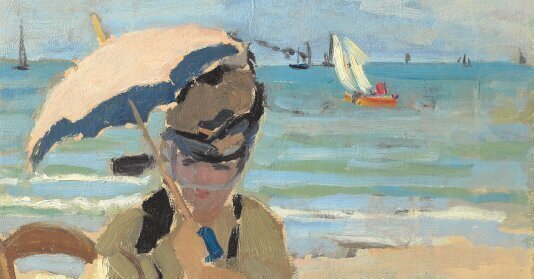 Camille Assise Sur La Plage Trouville De Claude Monet Reproduction camille-assise-sur-la-plage-trouville-de-claude-monet-reproduction