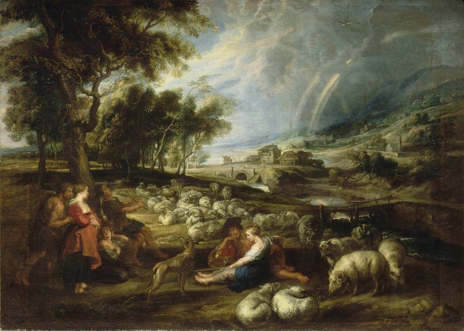 Paysage à l'arc-en-ciel de Pierre Paul Rubens - Reproduction tableau