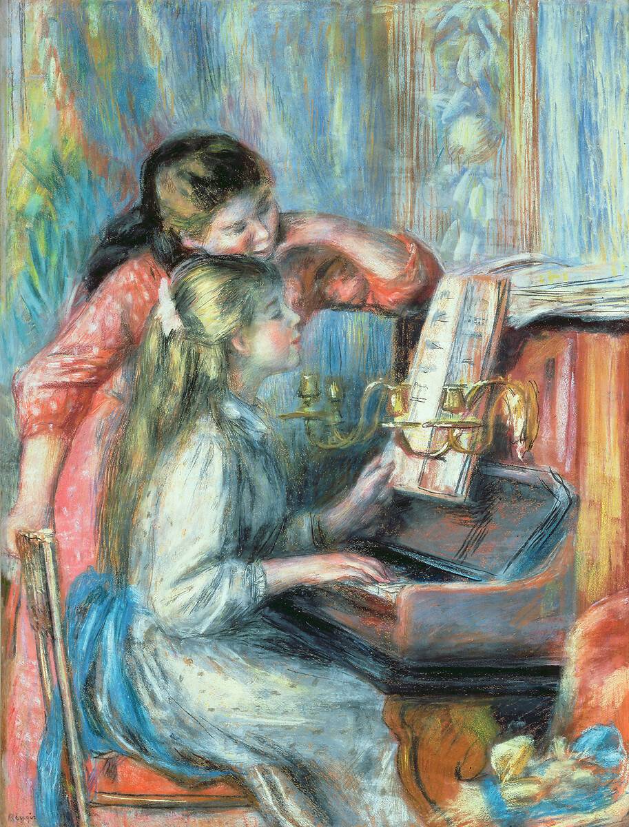 Reproduction Jeunes filles au piano