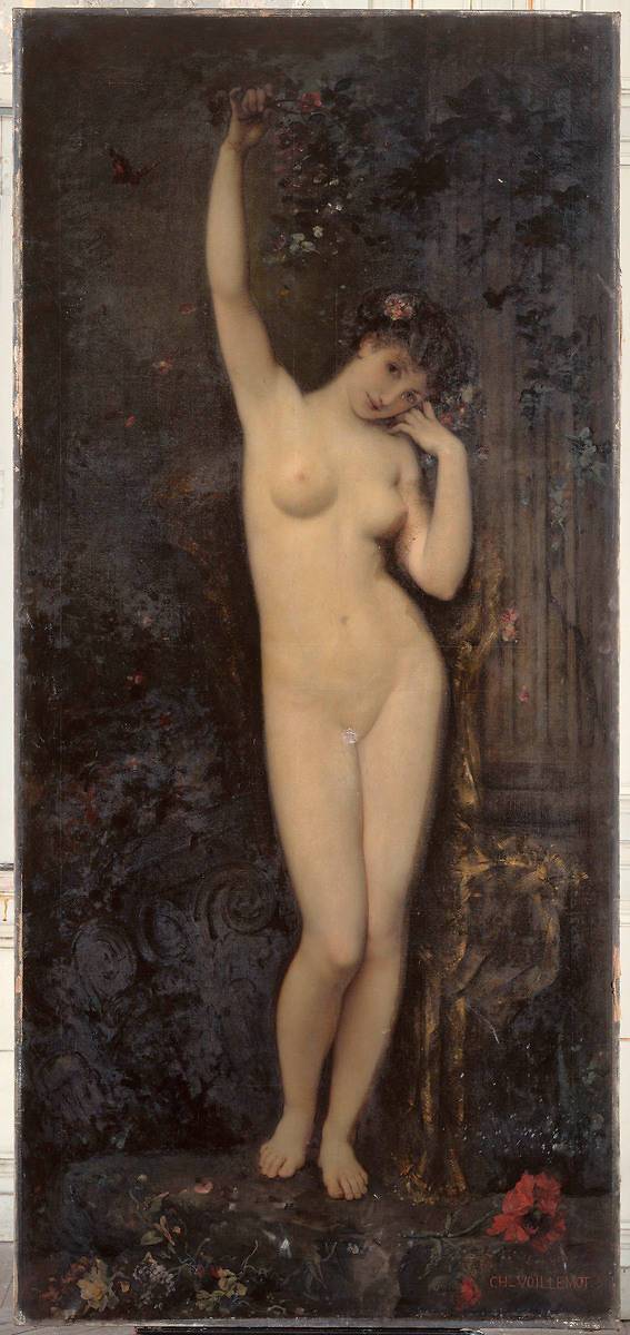 Jeune fille nue. de André Charles Voillemot - Reproduction tableau