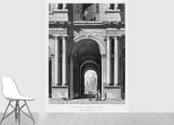 Entrée du Louvre, du côté de la rivière, prise de l'intérieur de la cour (Louis-Pierre Baltard) - Muzeo.com