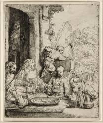 Abraham recevant les trois Anges (Rembrandt) - Muzeo.com