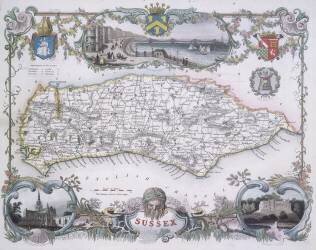 Carte du Sussex (Ecole anglaise) - Muzeo.com