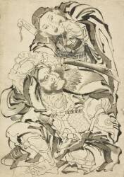 Deux héros chinois (Hokusai) - Muzeo.com