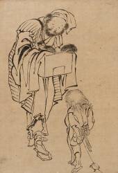 Homme et garçon (Hokusai) - Muzeo.com