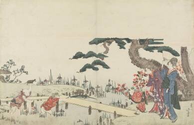 Jardin d'iris (Hokusai) - Muzeo.com