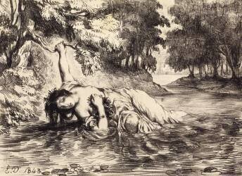 Le suicide d'Ophélie (Eugène Delacroix) - Muzeo.com