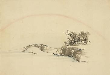 Paysage avec arc-en-ciel (Hokusai) - Muzeo.com