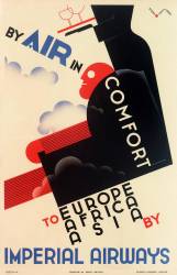 Affiche Imperial Airways, par Air in Comfort, en Europe, Afrique, Asie (anonyme) - Muzeo.com