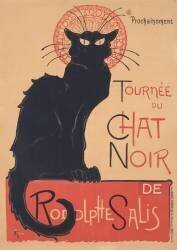 Affiche publicitaire annonçant la vente à l'hôtel Drouot en 1898 de la collection Chat Noir et des oeuvres de Rodolphe Salis (Théophile Alexandre Steinlen) - Muzeo.com