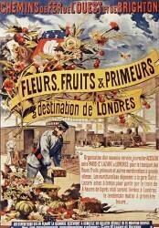 Chemins de fer de l'Ouest et de Brighton. Fleurs, fruits et primeurs à destination de Londres (Nerme E.) - Muzeo.com