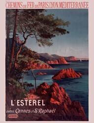 Chemins de fer de Paris-Lyon-Méditerranée : L'Esterel entre Cannes et St Raphaël (Hugo d'Alesi) - Muzeo.com
