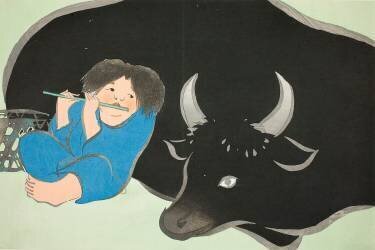 Flutiste de bœuf (Kamisaka Sekka) - Muzeo.com