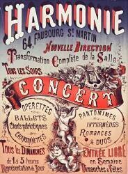 Harmonie... nouvelle direction... transformation complète de la salle... concert, opérettes... entrée libre... (anonyme) - Muzeo.com