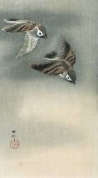 Moineaux en vol (Ohara Koson) - Muzeo.com