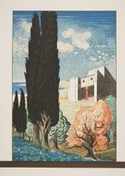 Temple avec cyprès (François-Louis Schmied) - Muzeo.com