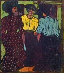 Trois Femmes conversant (Ernst Ludwig Kirchner) - Muzeo.com
