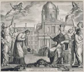Armand-Jean Duplessis, cardinal-duc de Richelieu (1585-1642)- Fondation de La Sorbonne par Richelieu (Grégoire Huret) - Muzeo.com