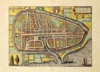 Plan de Rotterdam (Georg Braun) - Muzeo.com