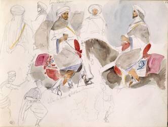 Etude de cavaliers arabes (Eugène Delacroix) - Muzeo.com