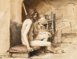 Homme nu assis (Rembrandt) - Muzeo.com