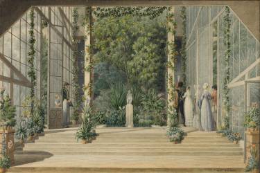 Intérieur de la serre-chaude à la Malmaison (Auguste Garneray) - Muzeo.com