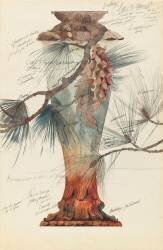 Modèle de vase en cristal à décor de branches de pin (Emile Gallé) - Muzeo.com