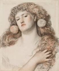 Red Rose and White (Frederick Sandys) - Muzeo.com