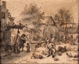 Scène villageoise (Adrien van Ostade) - Muzeo.com