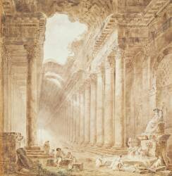 Une colonnade en ruines (Hubert Robert) - Muzeo.com