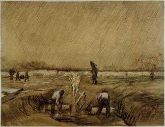 Cimetière sous la pluie (Vincent van Gogh) - Muzeo.com