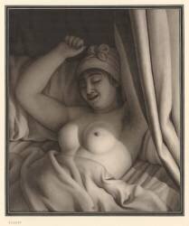 Etude de nu féminin dans un lit (Jean-Jacques Lequeu) - Muzeo.com