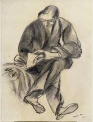 Figure assise lisant (Laszlo Moholy-Nagy) - Muzeo.com