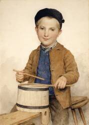 Garçon tambourinant (Albert Anker) - Muzeo.com