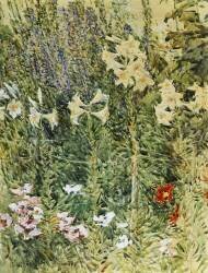 Larkspurs and Lillies (Childe Hassam) - Muzeo.com