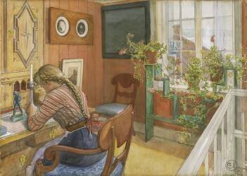 Rédaction de lettres (Carl Larsson) - Muzeo.com