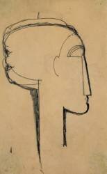 Tête de profil (Amedeo Modigliani) - Muzeo.com