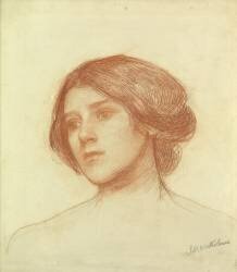 Tête d'une fille (John William Waterhouse) - Muzeo.com