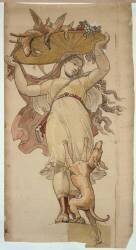 Casino (Aix-les-Bains, Savoie) : projet de décoration en mosaïque : allégorie de la chasse (Charles Lameire) - Muzeo.com