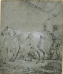 Intérieur d'écurie (Valère Alphonse Morland) - Muzeo.com