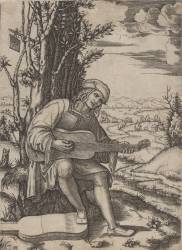Le joueur de guitare (Marcantonio Raimondi) - Muzeo.com