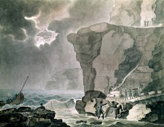 Atterrissage des conspirateurs dans l'affaire Cadoudal à la falaise de Biville près de Dieppe (Armand de Polignac) - Muzeo.com