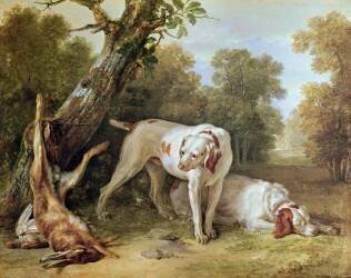 Chien et lièvre (Jean-Baptiste Oudry) - Muzeo.com