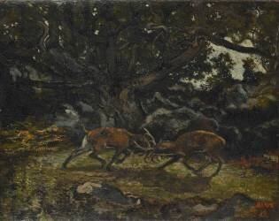 Combat de cerfs (Antoine-Louis Barye) - Muzeo.com