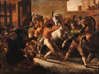 Course de chevaux libres à Rome (Théodore Géricault) - Muzeo.com